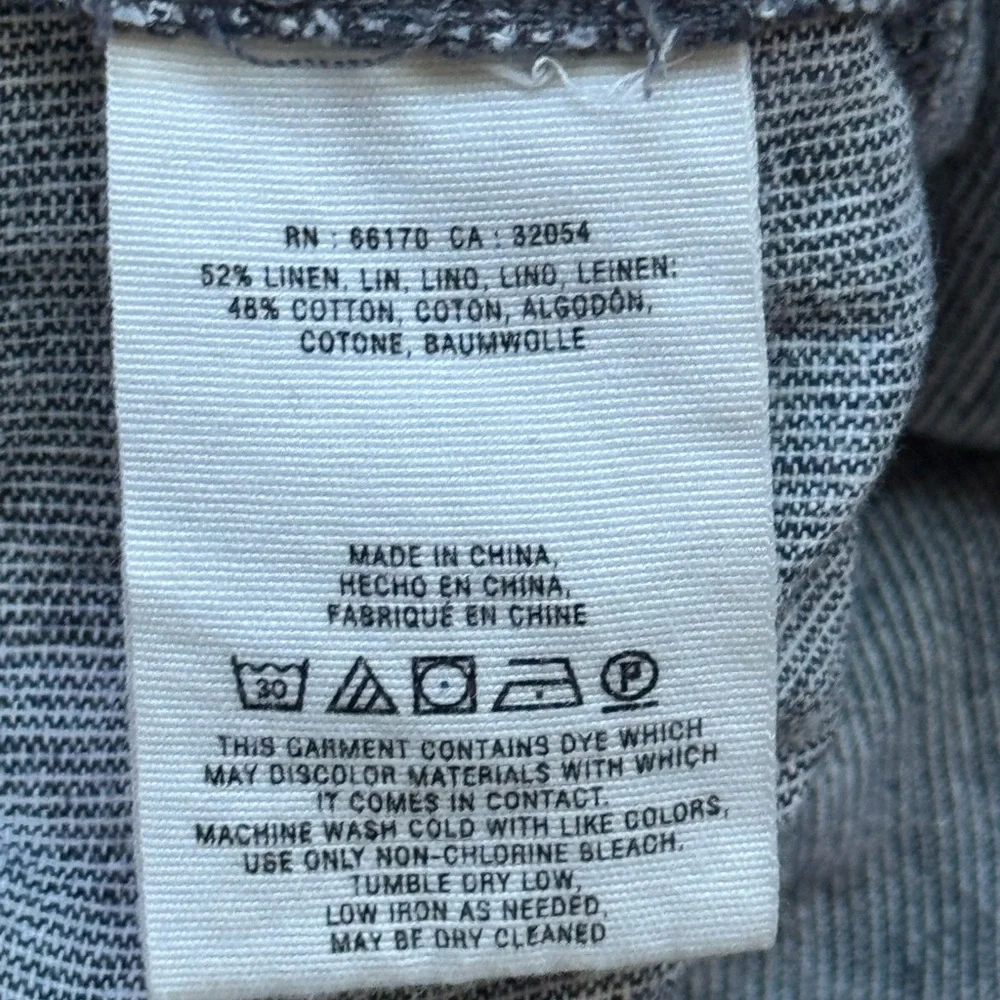 Pilcro and the Letterpress Linen blend Blue Straight Leg Trousers - Picture 5 of 6